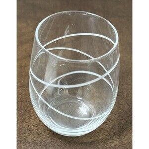 Mikasa Cheers Stemless Wine Glass Etched Spiral Swirl 5” Replacement - MINT